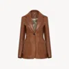 Chloé Veste Blazer En Cuir Femme Brun Taille 38 100% Cuir D'agneau