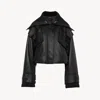 Chloé Short Bomber Jacket In Soft Leather In Black