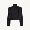 Chloé Gathered Boule Jacket In Cotton Canvas In Black