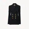 Chloé Double-breasted Virgin Wool Blend Blazer In Black