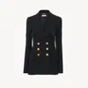 Chloé Cascade-lapel Double-breasted Boucle Jacket In Black