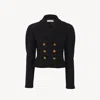 Chloé Double-breasted Cropped Jacket In Wool Bouclette In Black