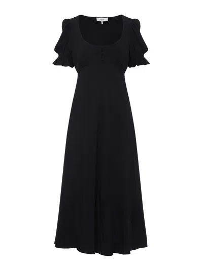 Chloé Long Dress With Button Detail And Empire Waistline In Black
