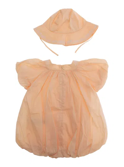 Chloé Kids' Vestito + Cappello In Orange