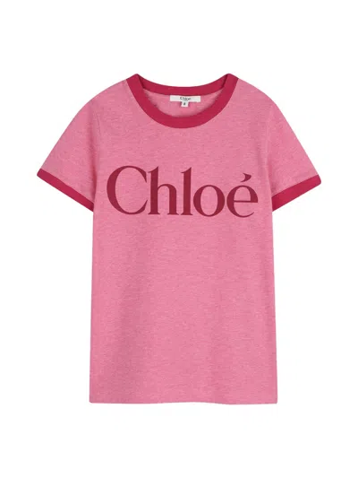 Chloé Vestito Maxi T-shirt In Pink