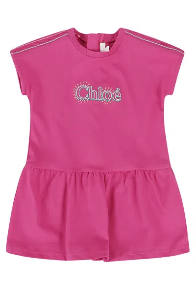 Chloé Kids' Vestito Mc In L Rosa