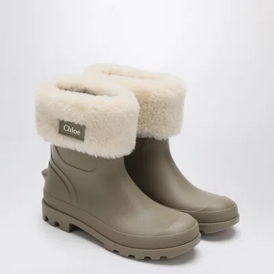 Chloé Vetiver Green Rubber Boots