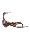 Chloé Jelly Flip-flop Sandals Tropical Print Shell Heel In Brown