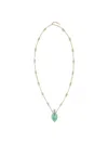 Chloé Gold Metal Necklace Featuring Gemstone Pendant In Gold