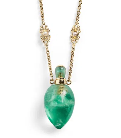 Chloé Victorian Pendant Necklace In Green
