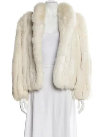 Pre-owned Chloé Vintage 1980's Faux Fur Jacket In White