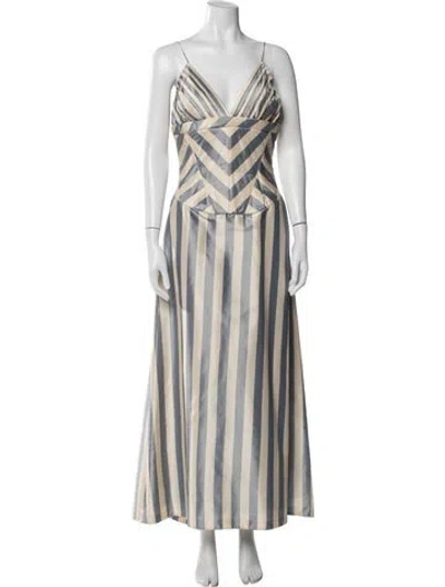 Pre-owned Chloé Vintage 1998 Long Dress In Blue