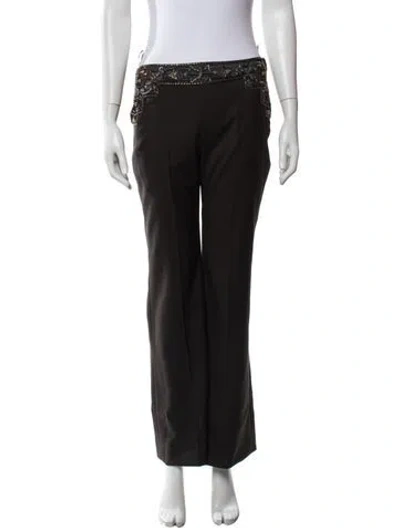 Pre-owned Chloé Vintage 2000 Wide Leg Pants In Brown