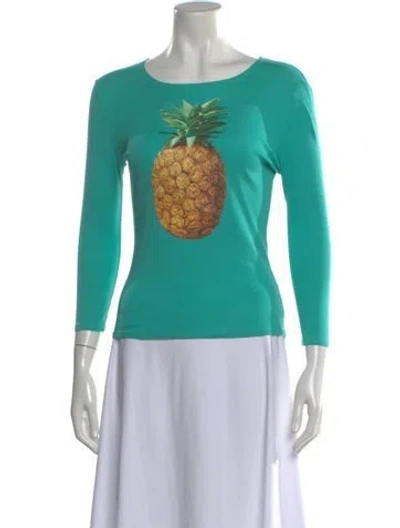 Pre-owned Chloé Vintage 2001 Graphic Print T-shirt In Green