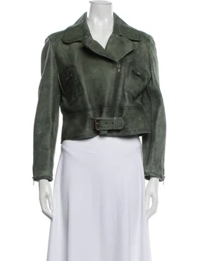 Pre-owned Chloé Vintage 2003 Biker Jacket In Green