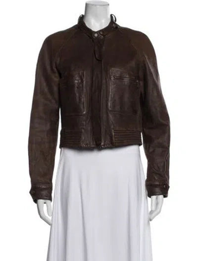 Pre-owned Chloé Vintage 2006 Biker Jacket In Brown