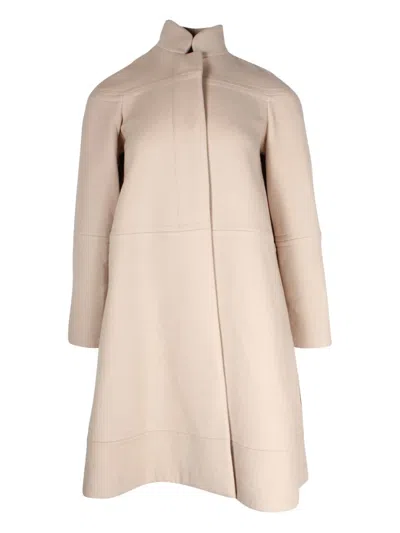 Pre-owned Chloé Vintage A-line Cape Coat In Neutral