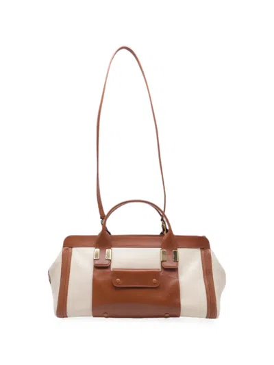 Pre-owned Chloé Vintage Alice Colorblock Tote Bag In Brown