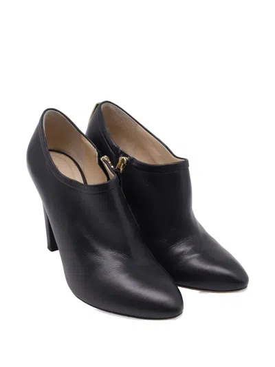 Pre-owned Chloé Vintage Back Plated Accent Ankle Boots In Black