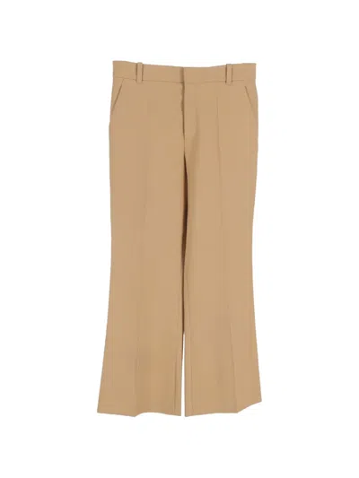 Pre-owned Chloé Vintage Belt-loops Straight-leg Trousers In Neutral