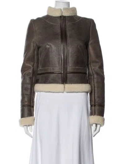 Pre-owned Chloé Vintage Biker Jacket In Brown