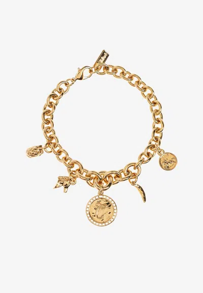 Chloé Vintage Brass Charms Bracelet In Gold