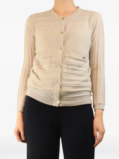 Pre-owned Chloé Vintage Button-up Cashmere Cardigan In Neutral