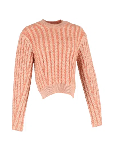 Pre-owned Chloé Vintage Cable-knit Sweater In Orange