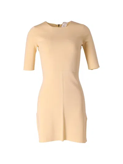 Pre-owned Chloé Vintage Crew-neck Mini Dress In Yellow