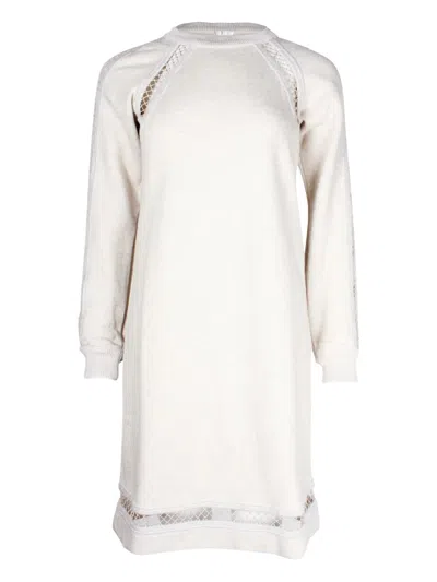 Pre-owned Chloé Vintage Cut-out Sweatshirt Dress In Neutral