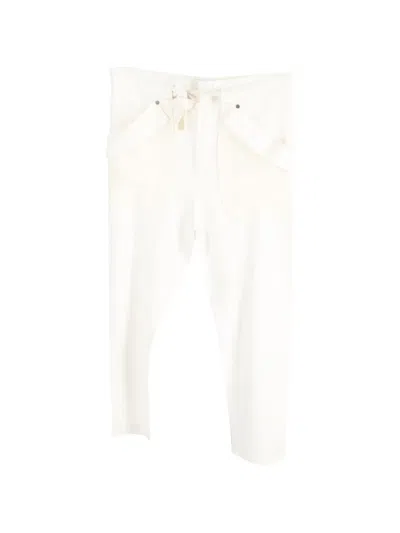 Pre-owned Chloé Vintage Drawstring Trousers In White