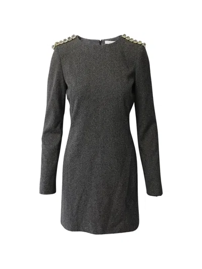 Pre-owned Chloé Vintage Embellished-shoulder Dress In Gray