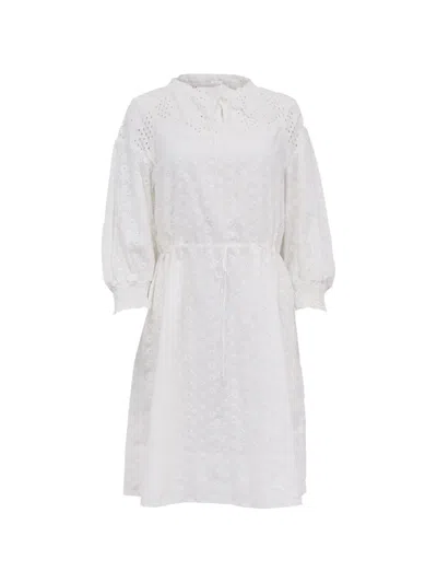 Pre-owned Chloé Vintage Eyelet Drawstring Mini Dress In White