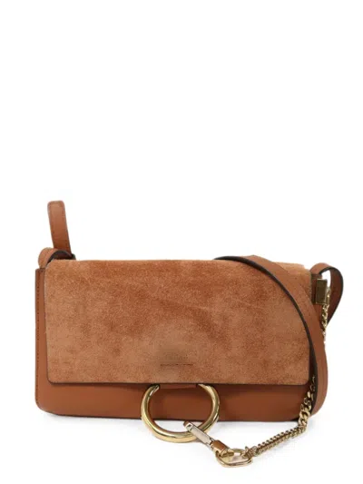 Pre-owned Chloé Vintage Faye Leather Shoulder Bag In Brown