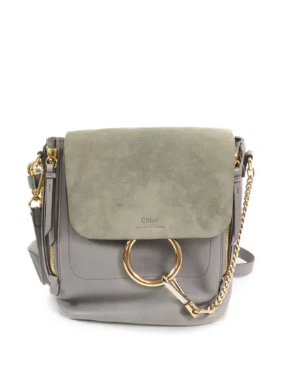 Pre-owned Chloé Vintage Faye Ring-detail Backpack In Blue