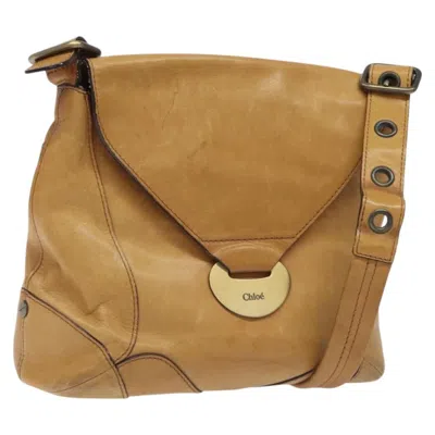 Pre-owned Chloé Chloe Vintage Flap Shoulder Bag Leather Brown Leather Shoulder Bag Bag ()