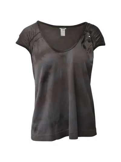 Pre-owned Chloé Vintage Gathered-sleeve T-shirt In Gray