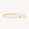 Chloé Adjustable Chain Necklace Script Pendant In Gold