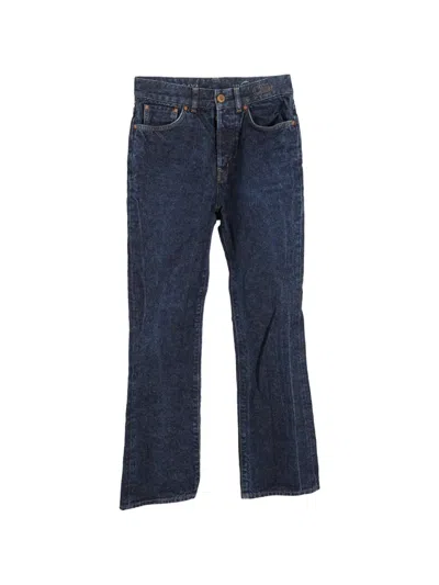 Pre-owned Chloé Vintage High-waisted Wide-leg Trousers In Blue