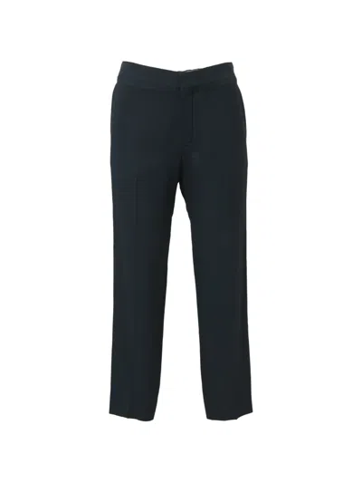 Pre-owned Chloé Vintage High-waisted Wool Trousers In Black