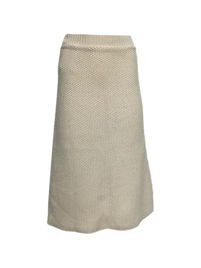 Pre-owned Chloé Vintage Knitted Midi Skirt In Neutral