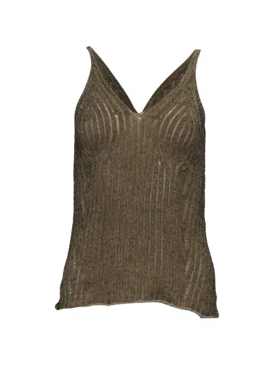 Pre-owned Chloé Vintage Knitted Tank Top In Brown