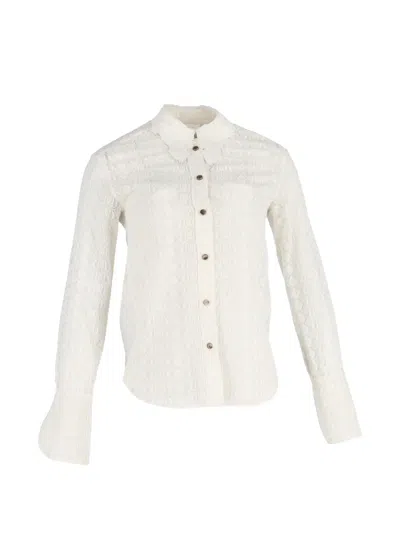 Pre-owned Chloé Vintage Lace Button-fastening Shirt In White