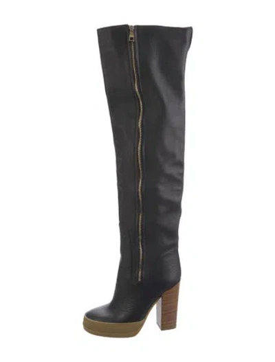 Pre-owned Chloé Vintage Leather Boots In Black