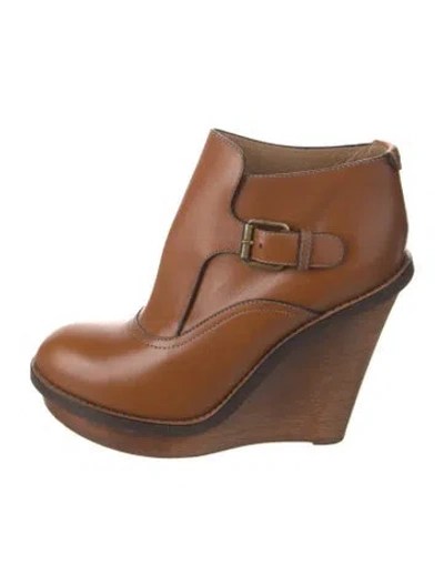 Pre-owned Chloé Vintage Leather Boots In Brown