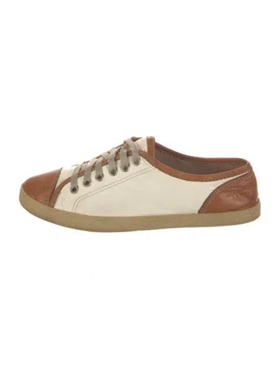 Pre-owned Chloé Vintage Leather Sneakers In Neutral