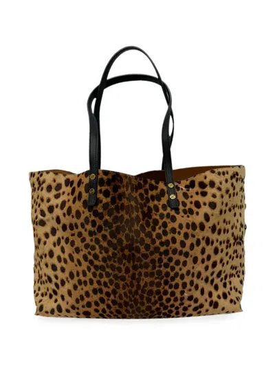 Pre-owned Chloé Vintage Leopard-print Calf Hair Tote Bag In Neutral