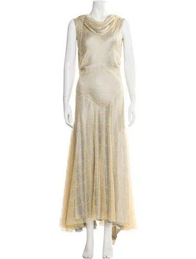 Pre-owned Chloé Vintage Long Dress In Yellow