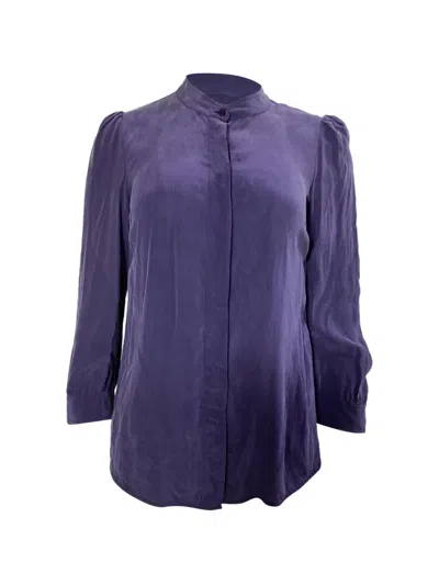 Pre-owned Chloé Vintage Long-sleeve Silk Blouse In Purple