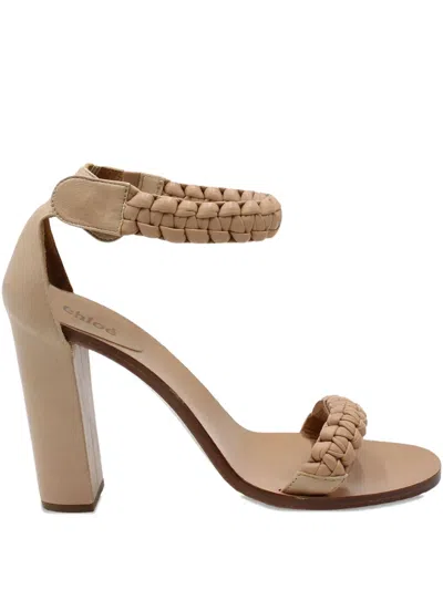 Pre-owned Chloé Vintage Macramé-strap Sandals In Neutral